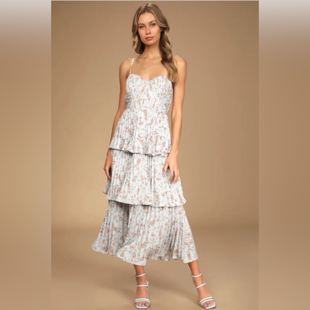 Light blue tiered dress
